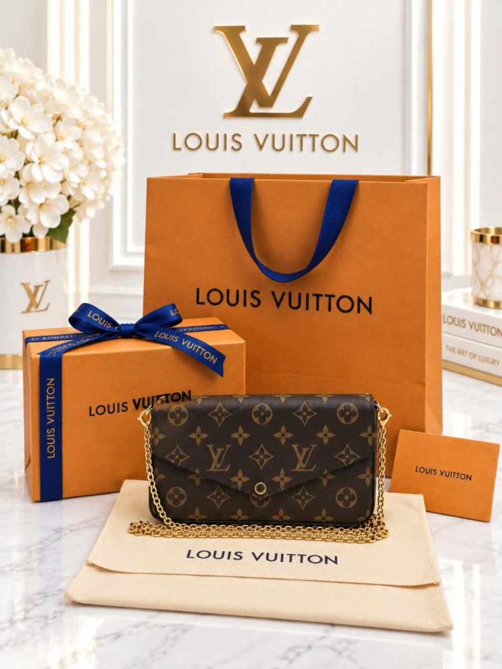 Authentic Louis Vuitton Monogram Pochette Félicie WOC Shoulder Bag NWT